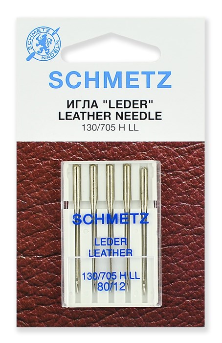 Иглы для кожи № 80, Schmetz, 5шт 22:15.AS2.VCS - фото 5105