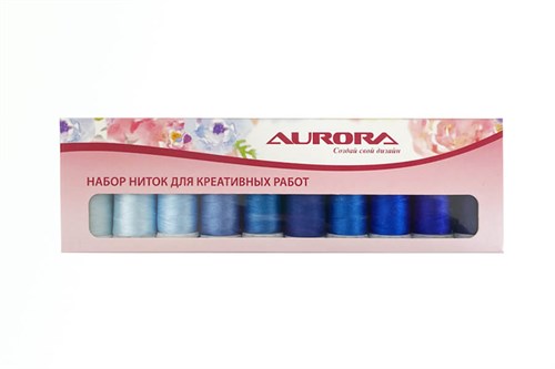 Набор ниток для креативных работ Синий Лен AU-8211 Aurora AU-8211 - фото 7844