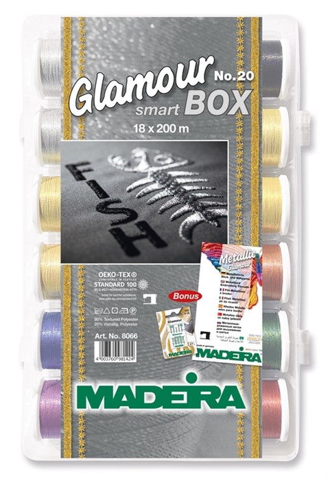 Набор ниток Smartbox Glamour №20 18*200м Madeira 8066 - фото 7882