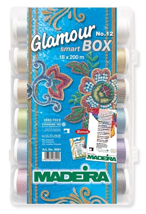 Набор ниток Glamour №12 Smart box 18*200м Madeira 8061 - фото 7918