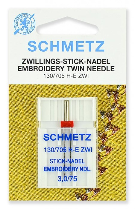 Иглы вышивальные двойные № 75/3,0, Schmetz, 1шт 72:30.EB2.SMS - фото 8301