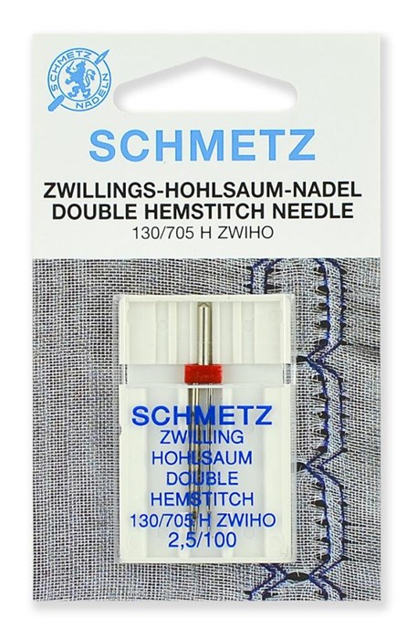 Иглы для мережки Schmetz двойные № 100/2.5 Schmetz, 1шт 90:25.2.SES - фото 8357