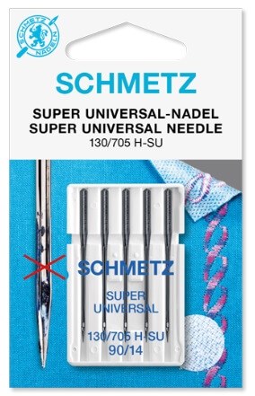 Иглы стандартные с покрытием антиклей 130/705H-SU №90, Schmetz, 5 шт 22:85.8 VDS - фото 8373