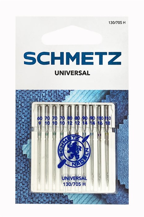 Иглы стандартные 130/705H № 60(1), 70(3), 80(2), 90(2), 100, 110, Schmetz, 10 шт 22:15.2.XTS - фото 8375