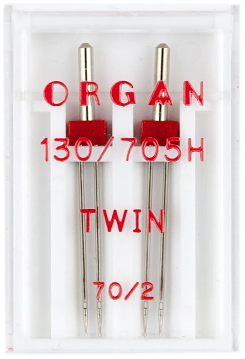 Иглы двойные стандарт №70/2,0, Organ, 2шт 130/705.70/2,0.2.H - фото 8383