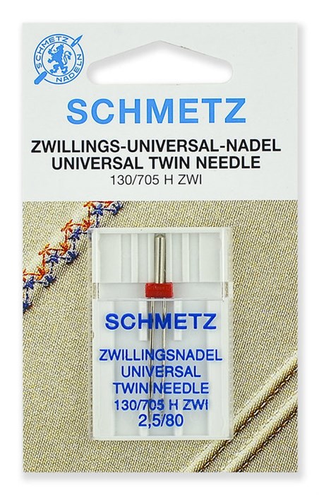 Иглы стандартные двойные № 80/2,5, Schmetz, 1шт 70:25.2.SCS - фото 8389