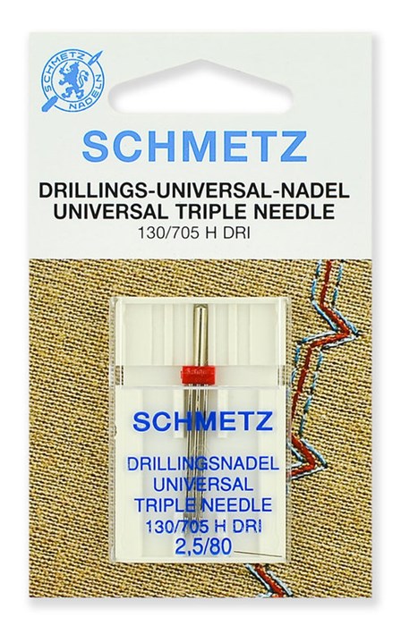 Иглы тройные № 80/2,5, Schmetz, 1шт 79:25.2.SCS - фото 8396
