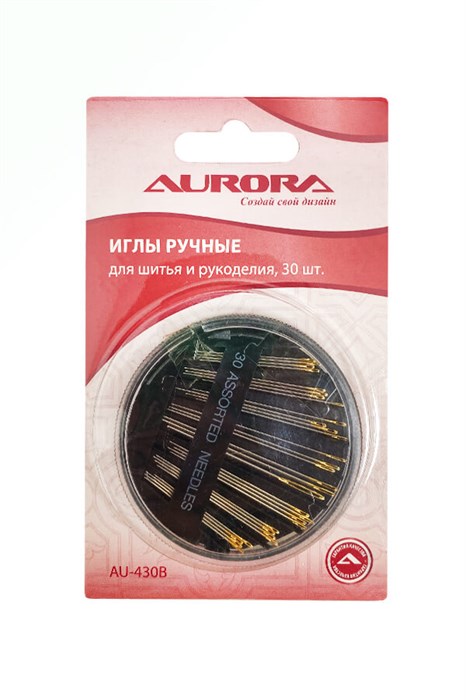 Иглы ручные для шитья и рукоделия с золотым ушком, 30шт AU-430B - фото 8528